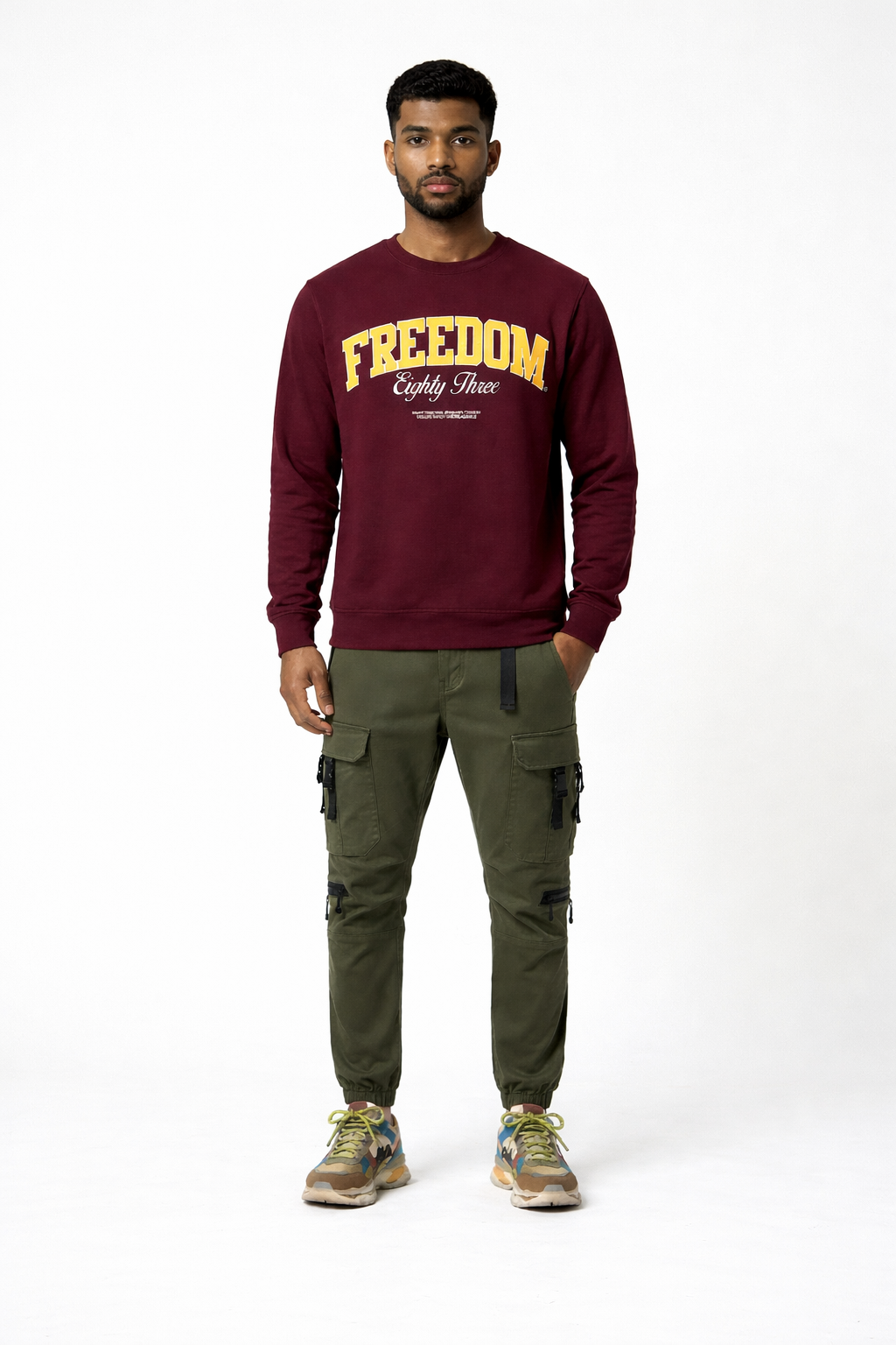Freedom Varsity Crewneck - Burgundy