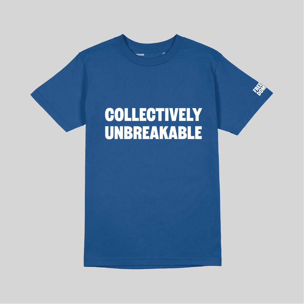 COLLECTIVELY UNBREAKABLE MENS T-SHIRT - BLUE
